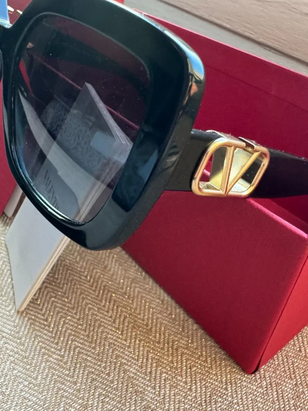V Logo Signature Square Beautiful Valentino Sunglasses Orignal Box and Tags